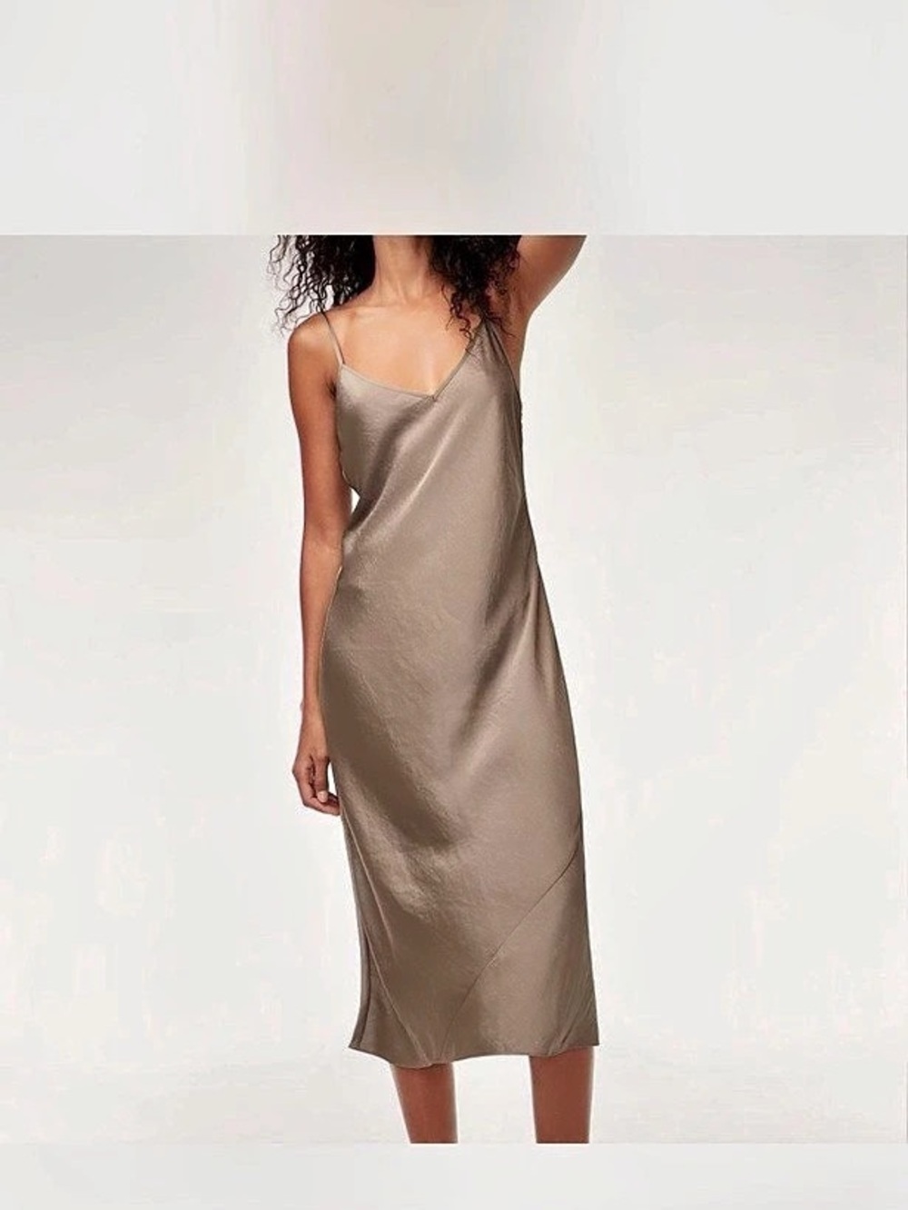 Wilfred Only Slip Dress Satin Maxi Brown XXS